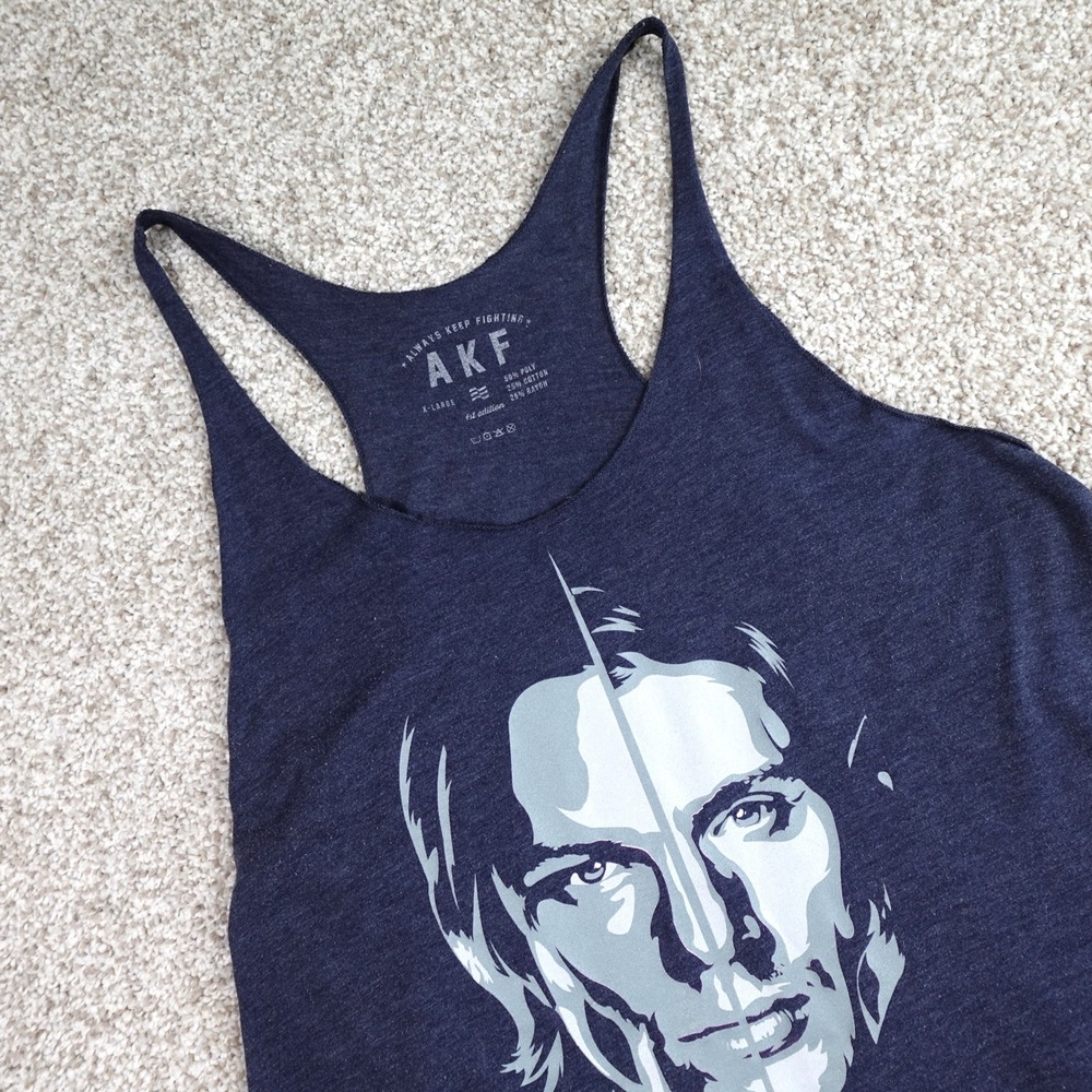 AKF Supernatural Jared Padalecki Always Keep Fighting Tank Top XL Navy Blue